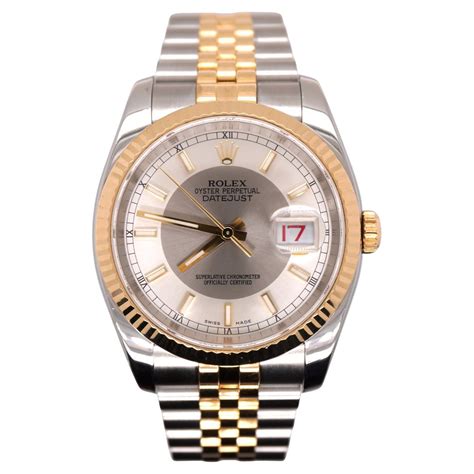 Vendesi Rolex DateJust 36mm GRAY ROMAN 18K Gold Fluted 